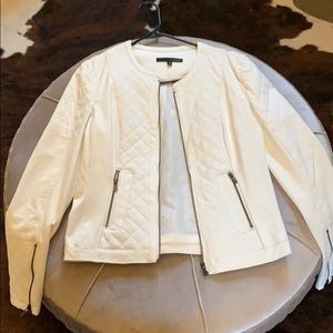 Faux leather white jacket